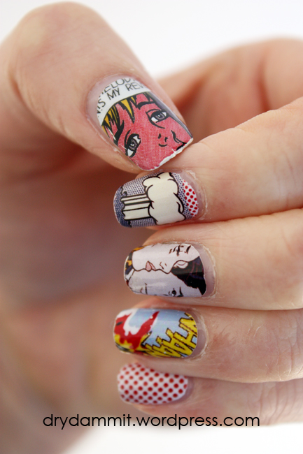 I Heart Nail Art Lichtenstein nail decals | Dry, Dammit!
